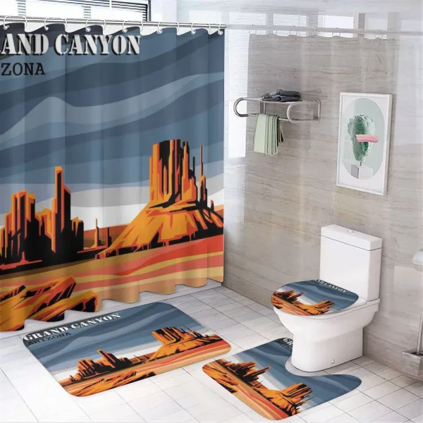 Cartoon Grand Canyon on a shower curtain
