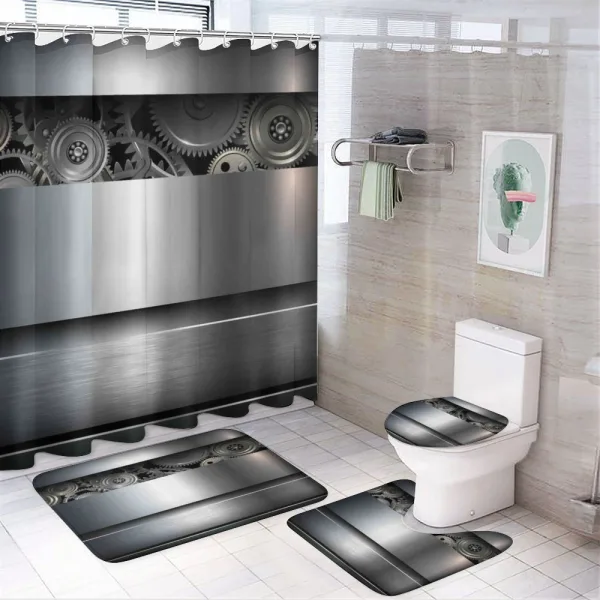 Clockwork Science Modern on a shower curtain
