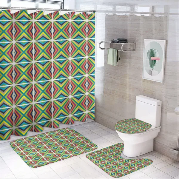Contemporary Vivid Fractal on a shower curtain