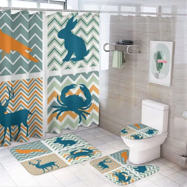 Crab Bunny Bird Baby on a shower curtain