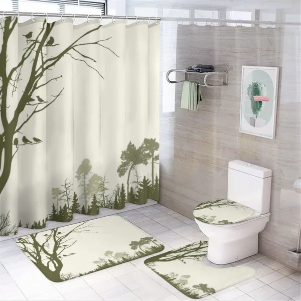 Forest Birds on Tree on a shower curtain