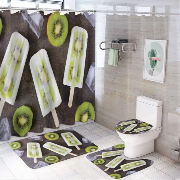 Homemade Fruit Popsicles Photo on a shower curtain
