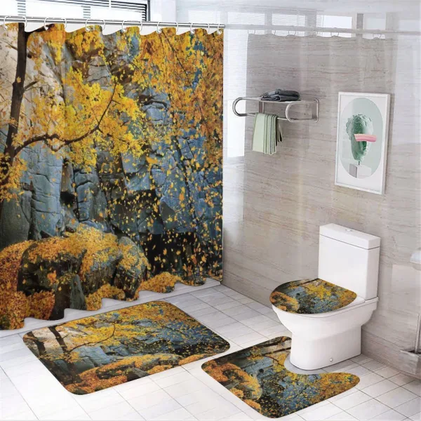 Maple Falling Leaves on a shower curtain