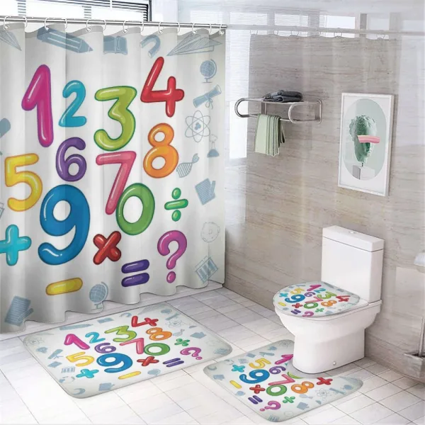 Math Signs Education on a shower curtain