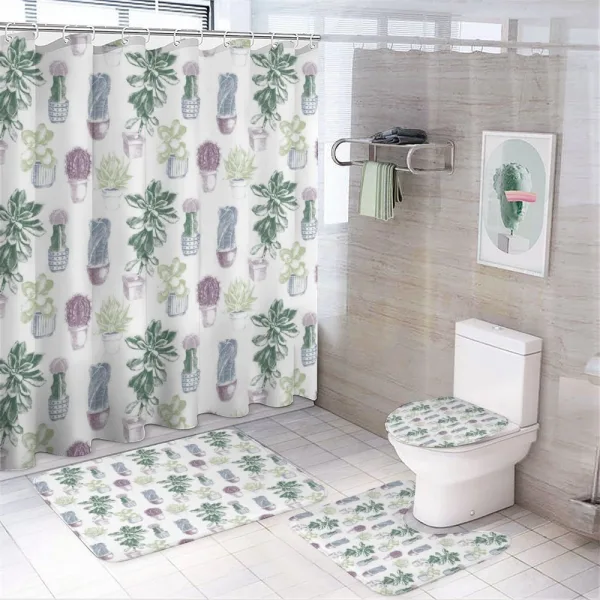 Native Mexican Plants on a shower curtain