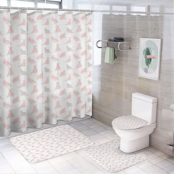 Nursery Concept and Hearts on a shower curtain
