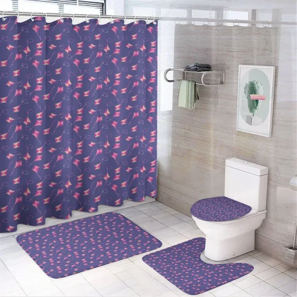 Pink Tone Kite Pattern Summer on a shower curtain