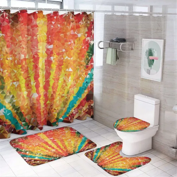 Rainbow with Diamonds on a shower curtain