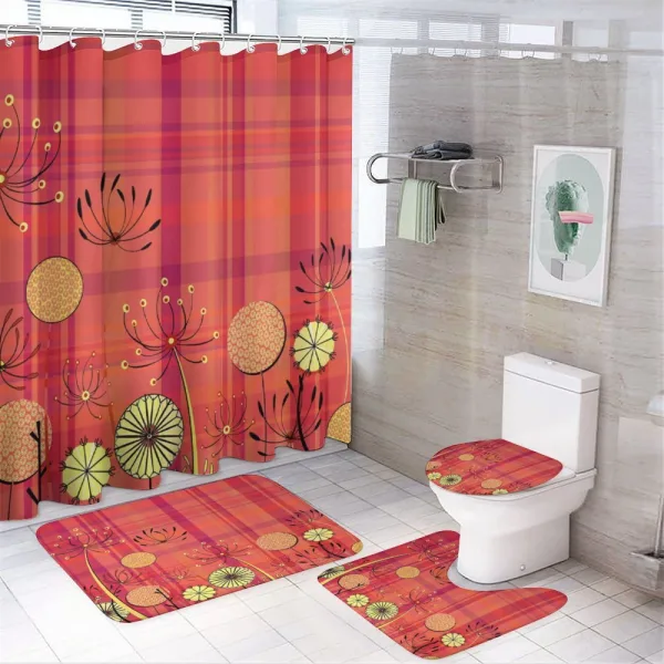Umbellifer Flower Tartan on a shower curtain