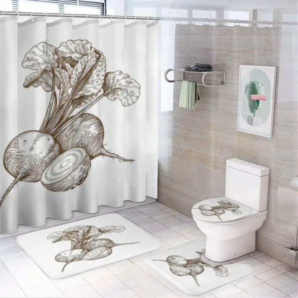 Vintage Beet on a shower curtain
