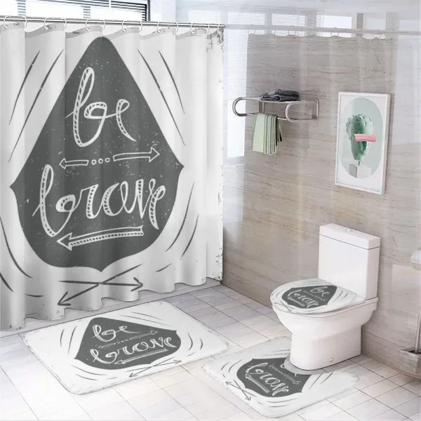 Be Brave Slogan Arrows on a shower curtain