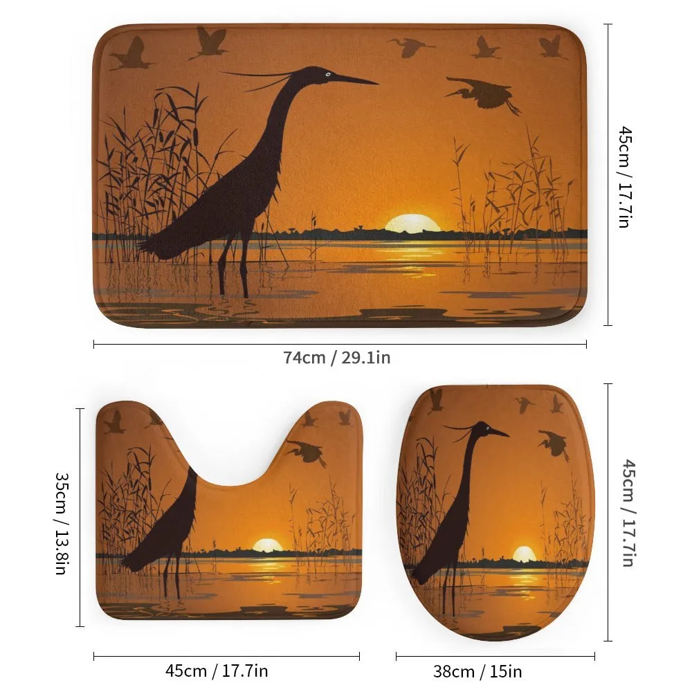 Bird Silhouettes Swamp Sunset — Detail 1