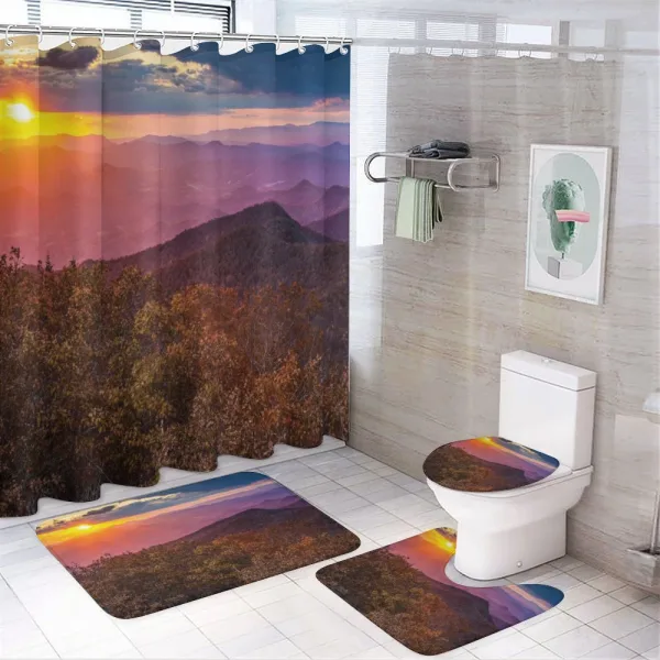 Blue Ridge Mountain Sky on a shower curtain