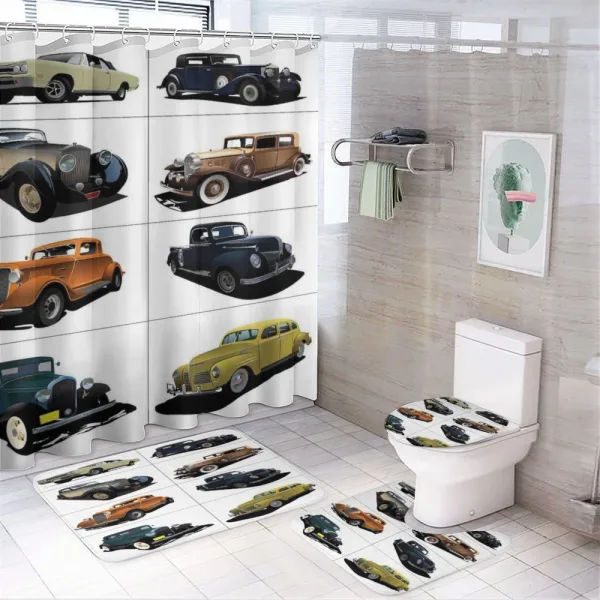 Collage of Fifties Car on a shower curtain