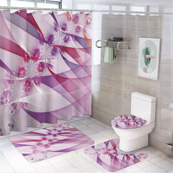 Digital Colored Flowers on a shower curtain