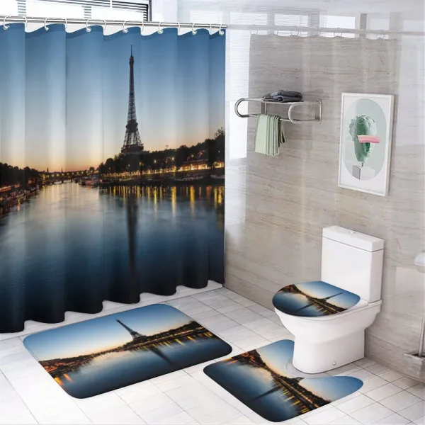 Eiffel Tower at Twilight on a shower curtain