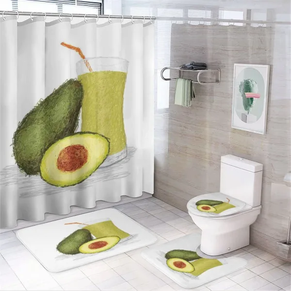 Fresh Avocado Smoothie on a shower curtain