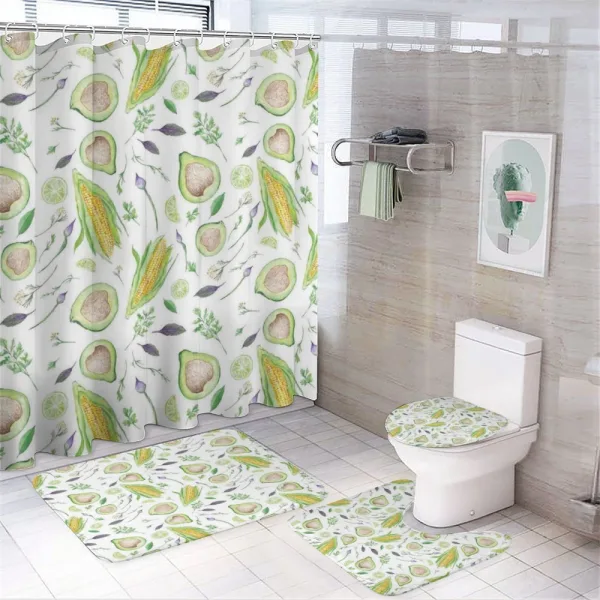 Fresh Salad Ingredients on a shower curtain