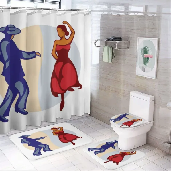 Funky Dancer Couple on a shower curtain