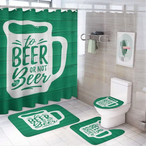 Funny Beer Drinking Words on a shower curtain