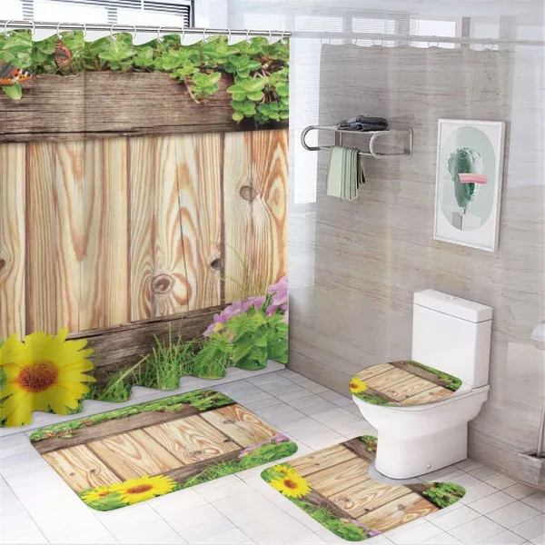 Garden Fence Butterfly on a shower curtain