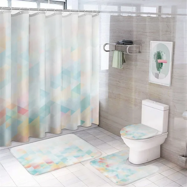 Geometrical Futuristic on a shower curtain