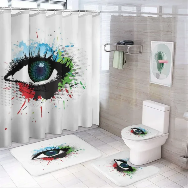 Grunge Art Human Glance on a shower curtain