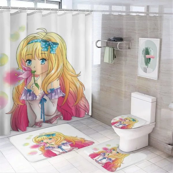 Manga Cartoon Artwork on a shower curtain