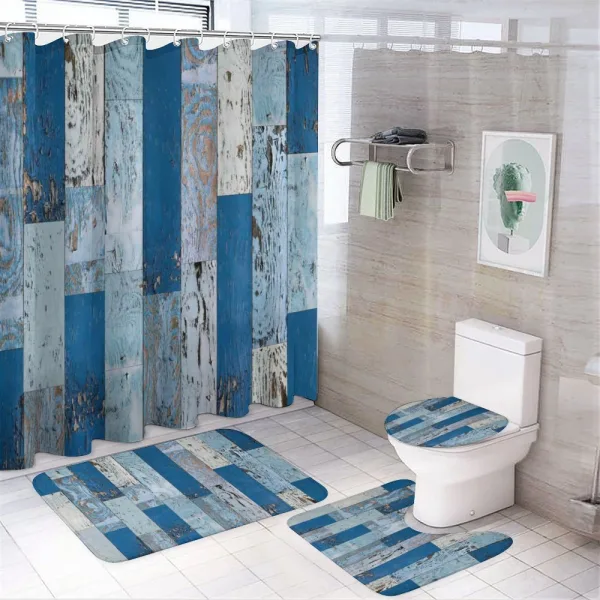 Old Rough Planks Cabin on a shower curtain