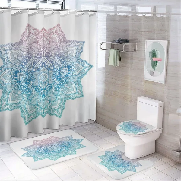 Paisley Motif Bohem Art on a shower curtain