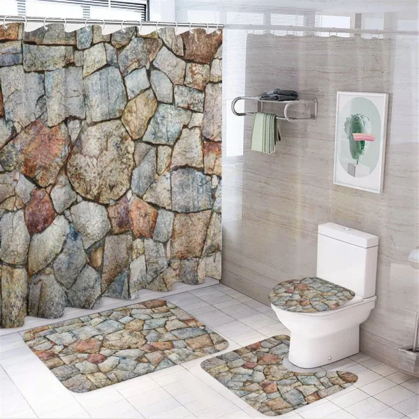 Rustic Natural Wall on a shower curtain