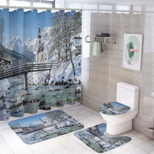 Scenic View Panorama on a shower curtain