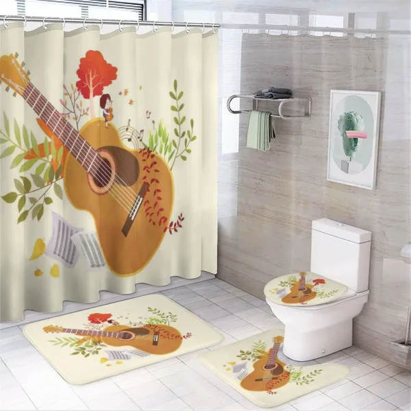 Spring Guitar Composition on a shower curtain