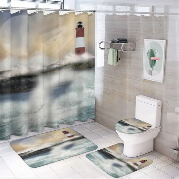 Stormy Sea Waves on a shower curtain
