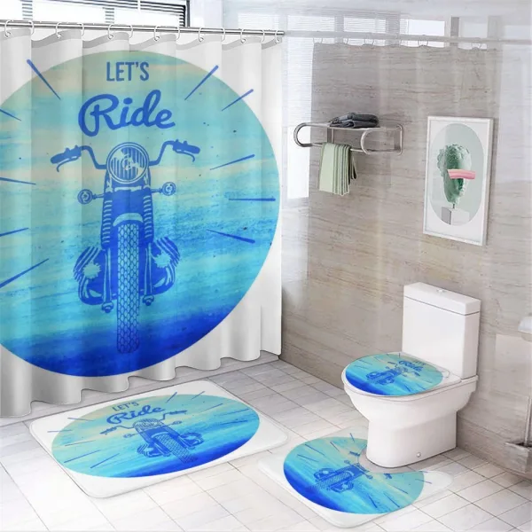 Vintage Motorcycle on a shower curtain