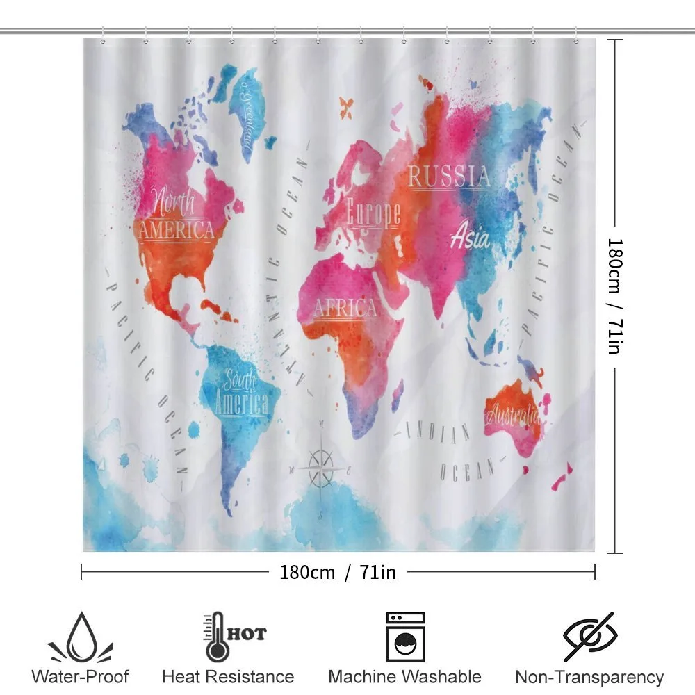 Watercolored World Map — Detail 2