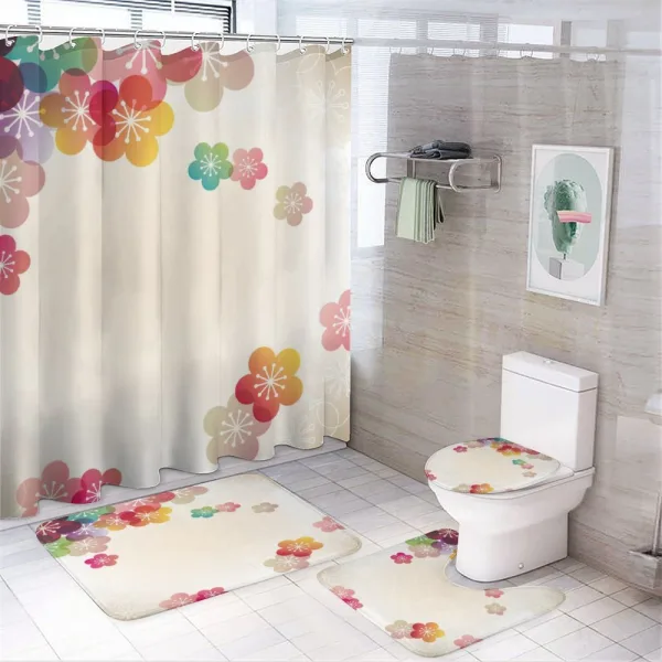Abstract Japanese Art on a shower curtain
