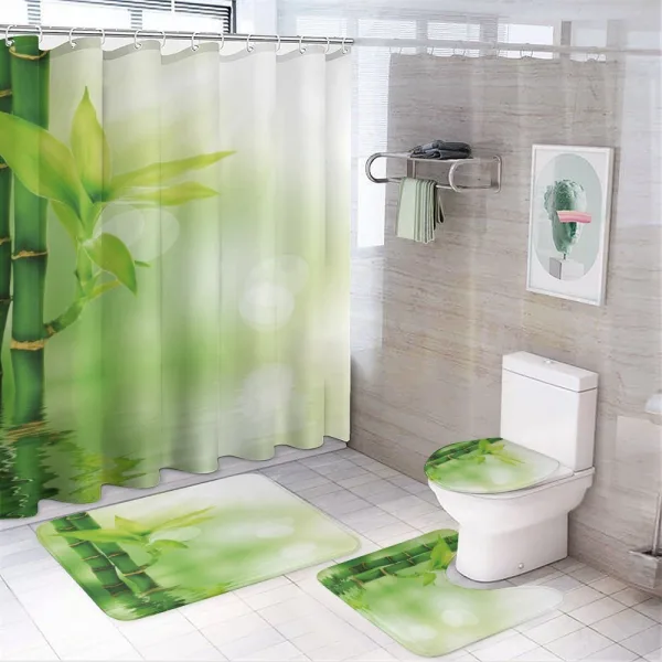 Bamboo out of Water on a shower curtain