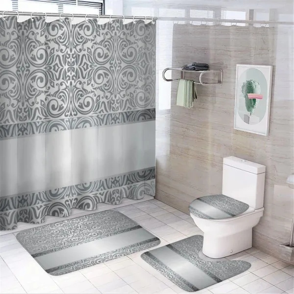 Baroque Damask Curves on a shower curtain
