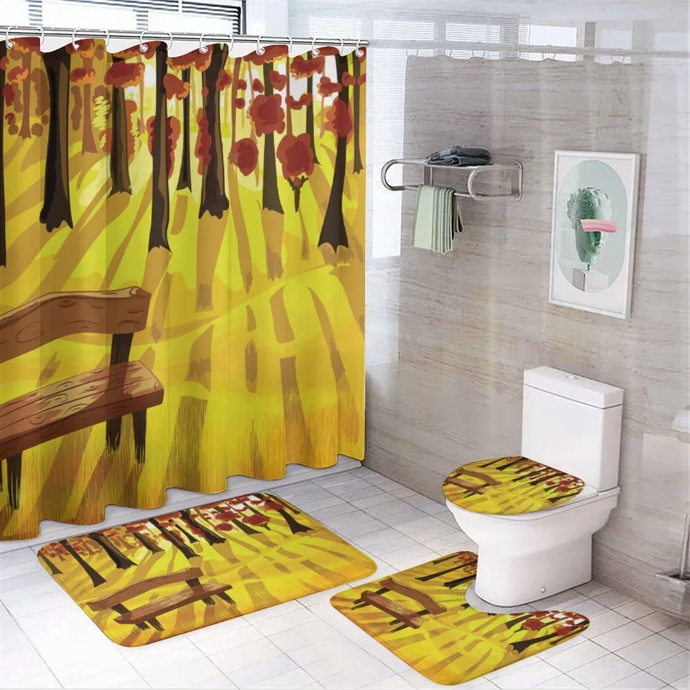 Cartoon Tree and Bench — Your design
