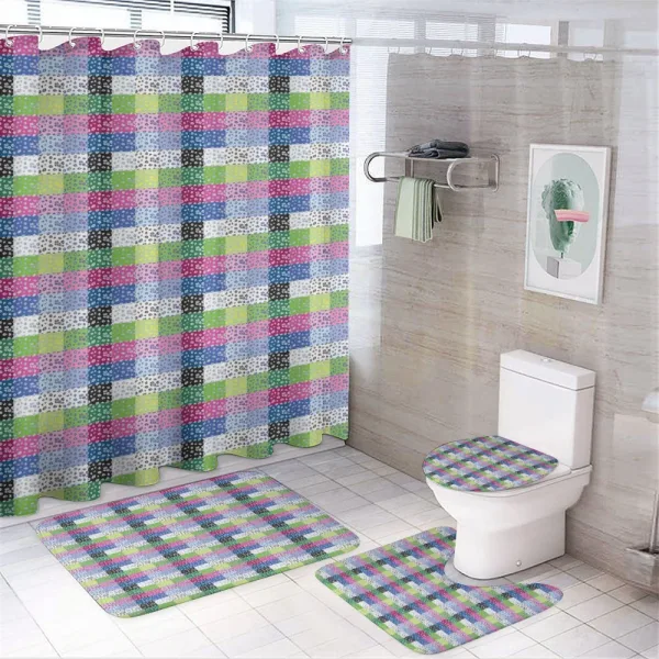 Checkered Funky on a shower curtain