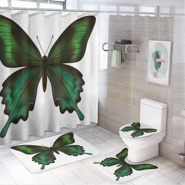 Exotic Green on a shower curtain
