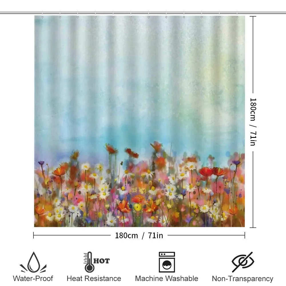 Flower Field Watercolor — Detail 2