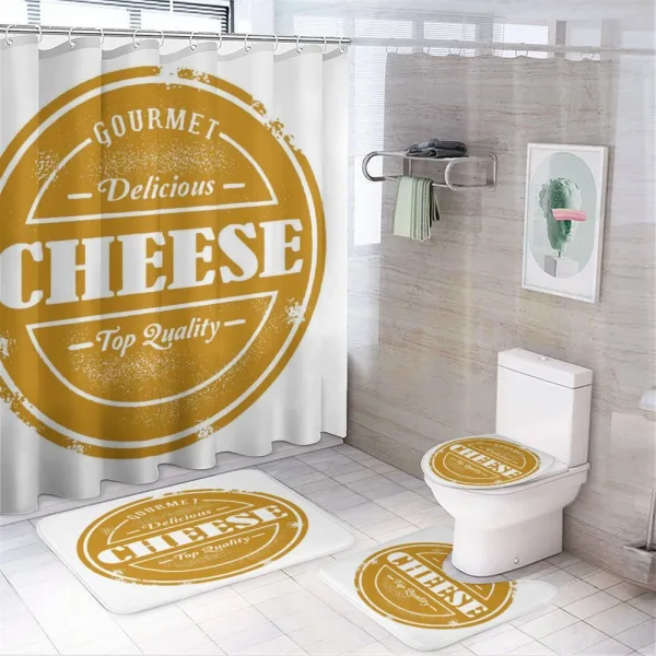 Food Themed Grunge Stamp on a shower curtain
