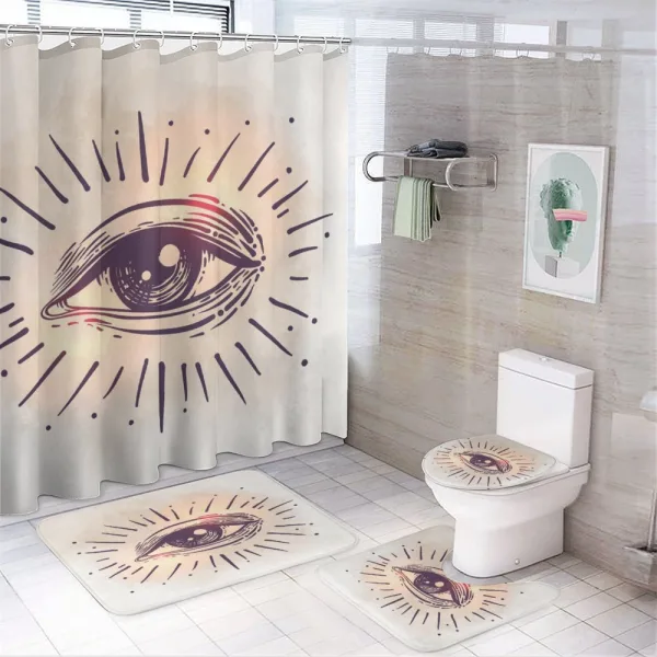 Gaze of an Elderly Man Art on a shower curtain
