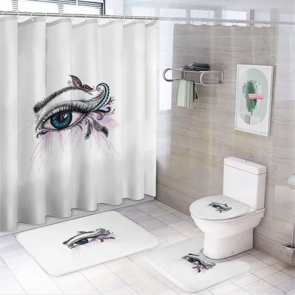Girls Makeup on a shower curtain