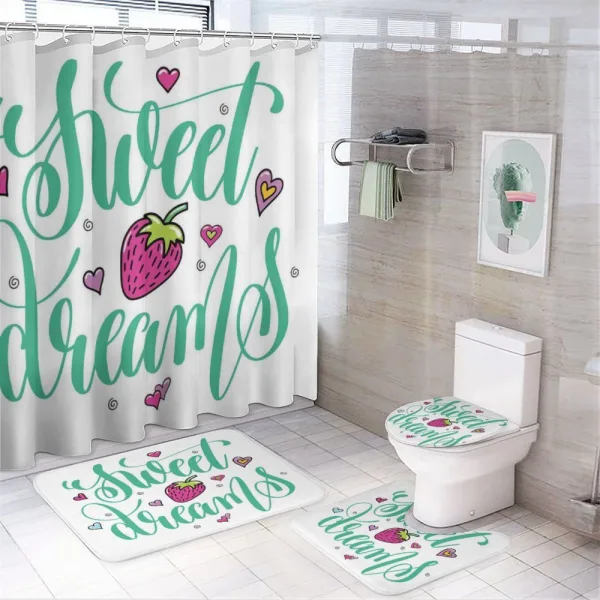 Hearts Strawberry on a shower curtain