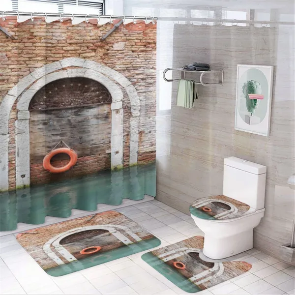 Historical Venice Door on a shower curtain