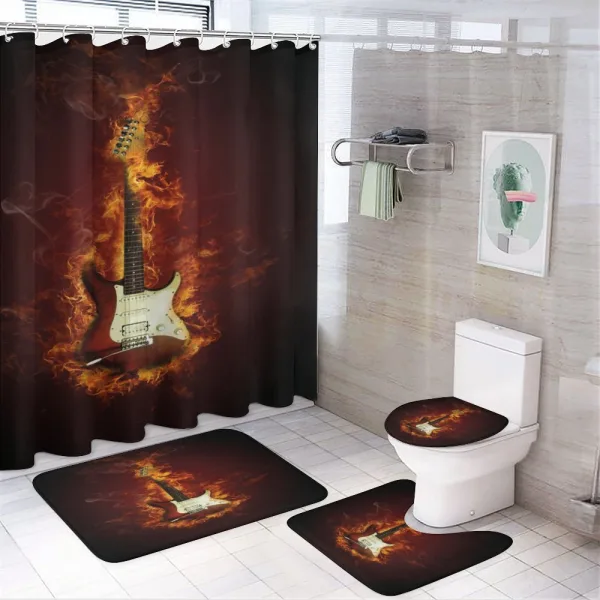 Instrument in Flames on a shower curtain