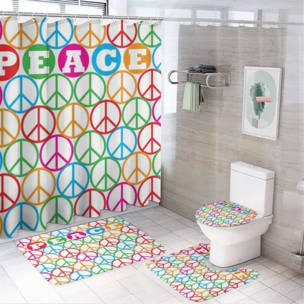 Peace Letters on a shower curtain